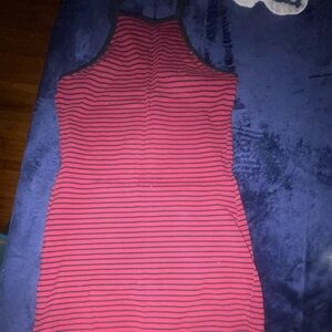 Express Red and Black Striped Midi Dress